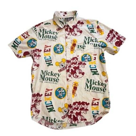 Disney Mickey Mouse The Original Retro Style Button-Up Shirt UNISEX Mens M / W L - Picture 1 of 6